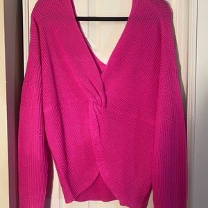 Super Cute Magenta Twist Back Sweater